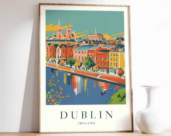Dublin Travel Poster, Ireland City Art Print