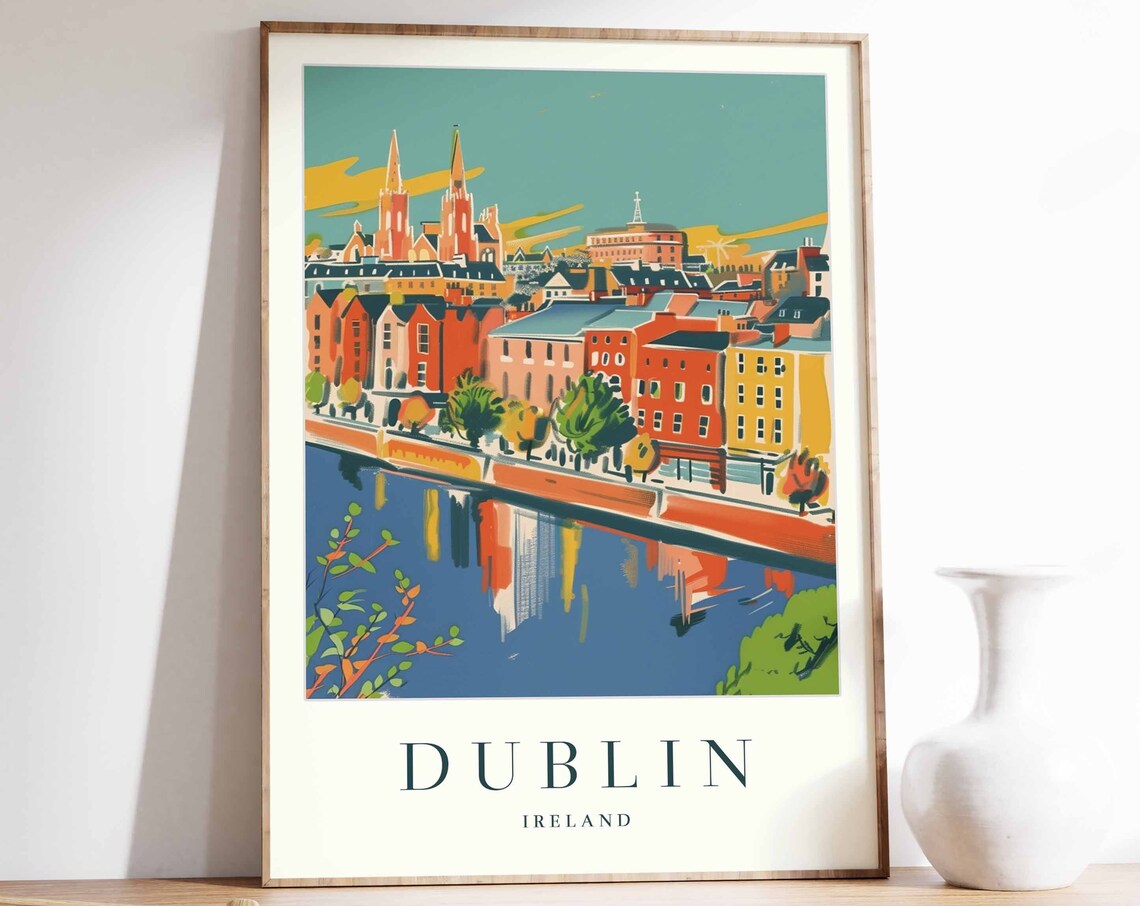 Dublin Travel Poster, Ireland City Art Print