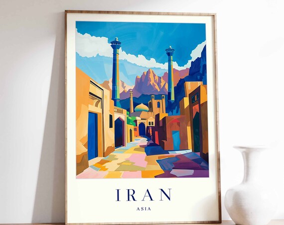 Iran Poster Iran Travel Print Asia Wall Art Asian Travel Print Tropical Decor Landscape Print Iran Gift Iran Travel Poster