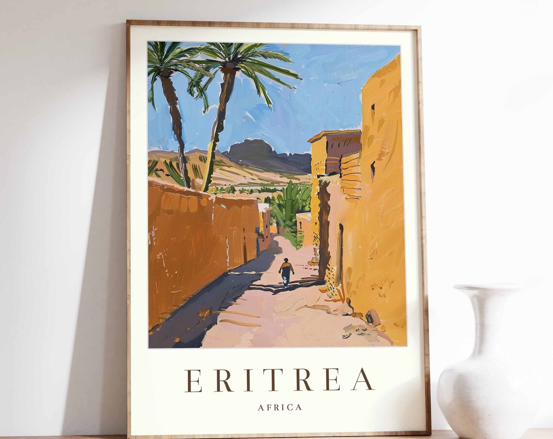 Eritrea Travel Print, Africa Landscape Poster