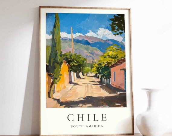 Chile Travel Poster, South Landscape Art Print