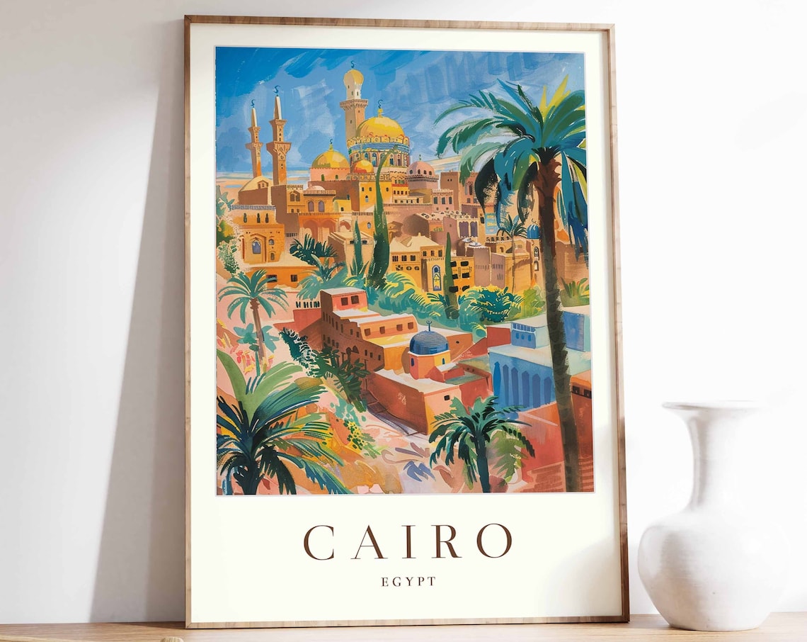 Cairo Travel Poster, Egypt City Art Print