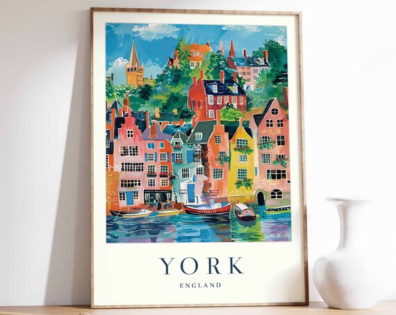 York Poster York Travel Print England Wall Art British Travel Print Tropical Decor City Print York Gift York Travel Poster