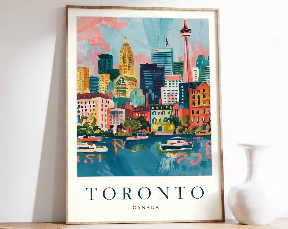 Toronto Travel Poster, Canadian City Wall Art