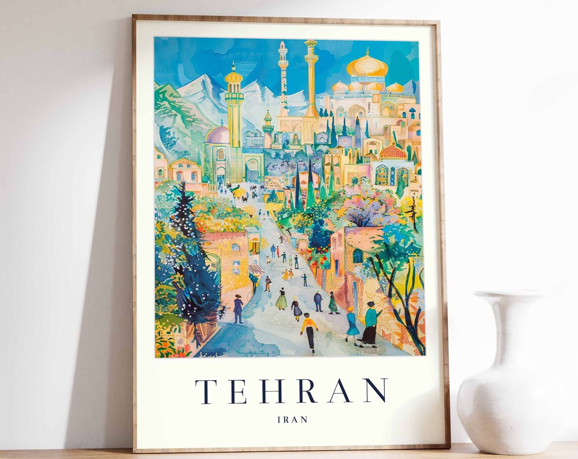 Tehran Travel Poster, Iranian City Travel Print