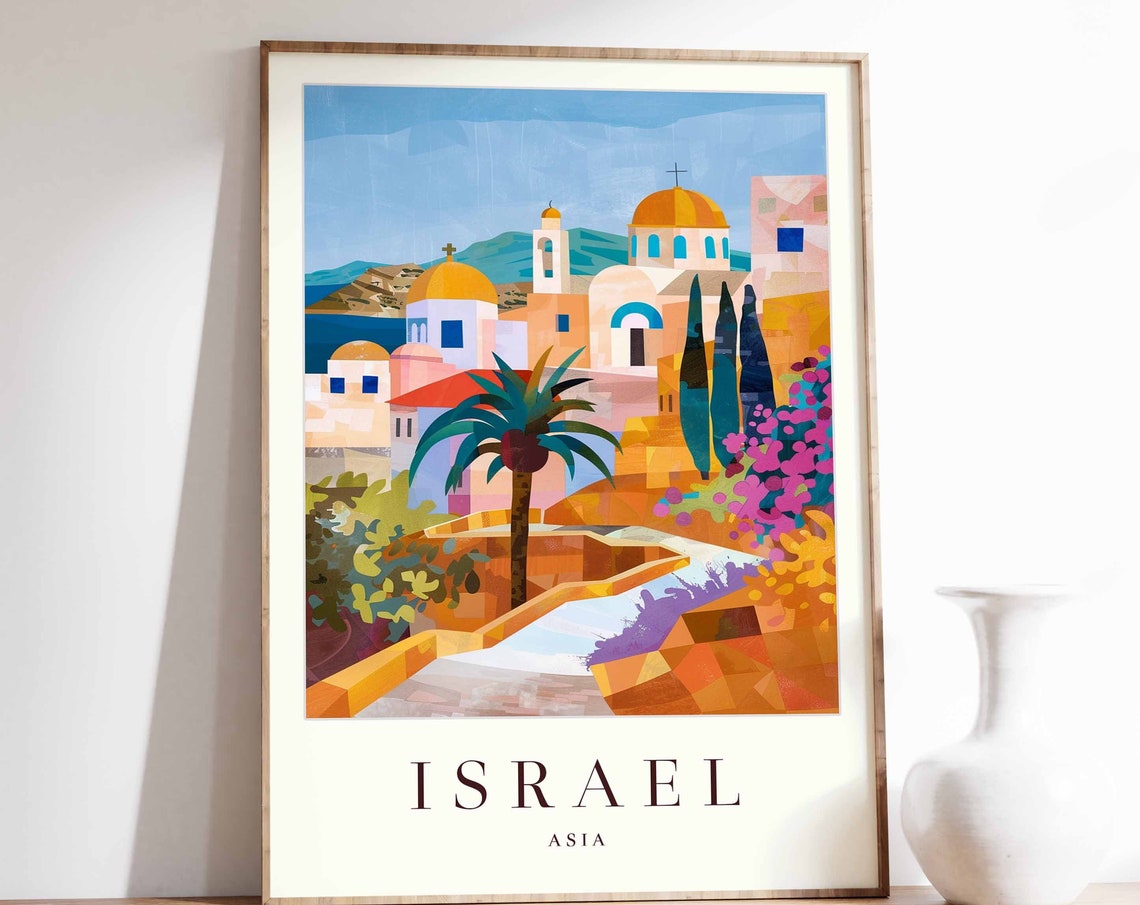 Israel Poster Israel Travel Print Asia Wall Art Asian Travel Print Tropical Decor Sea Print Israel Gift Israel Travel Poster