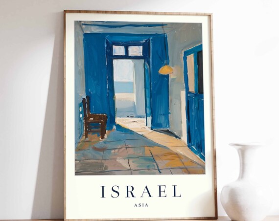 Israel Poster Israel Travel Print Asia Wall Art Asian Travel Print Tropical Decor Sea Print Israel Gift Israel Travel Poster