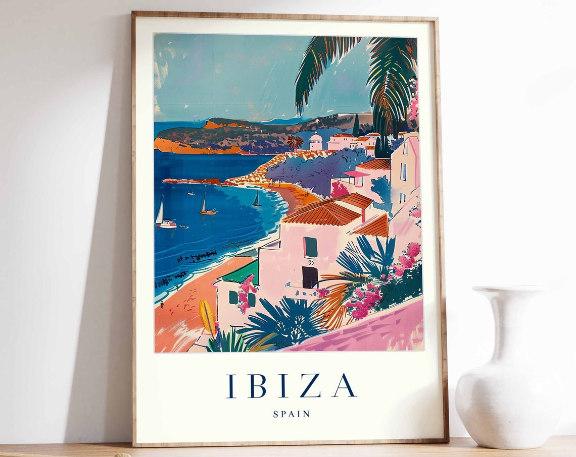 Ibiza Poster Ibiza Travel Print Spain Wall Art Spanish Travel Print Tropical Decor Sea Print Ibiza Gift Ibiza Travel Poster