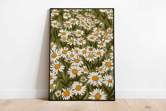 Daisy Fields Art Deco Vintage Floral Art Print