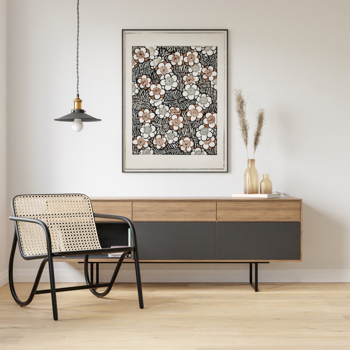 Vintage Floral Abstract Flowers Botanical Poster Print - Image 3