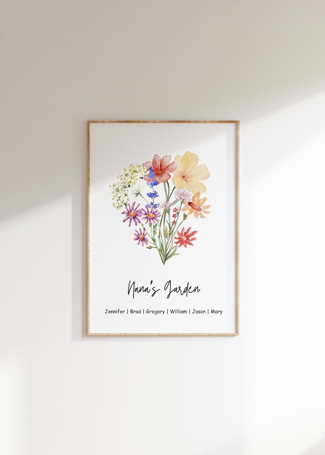 Custom Family Flower Bouquet Birth Month Flower Art Birth Flower Family Bouquet Birth Month Flower Art Custom Birth Month Flower Print - Image 3
