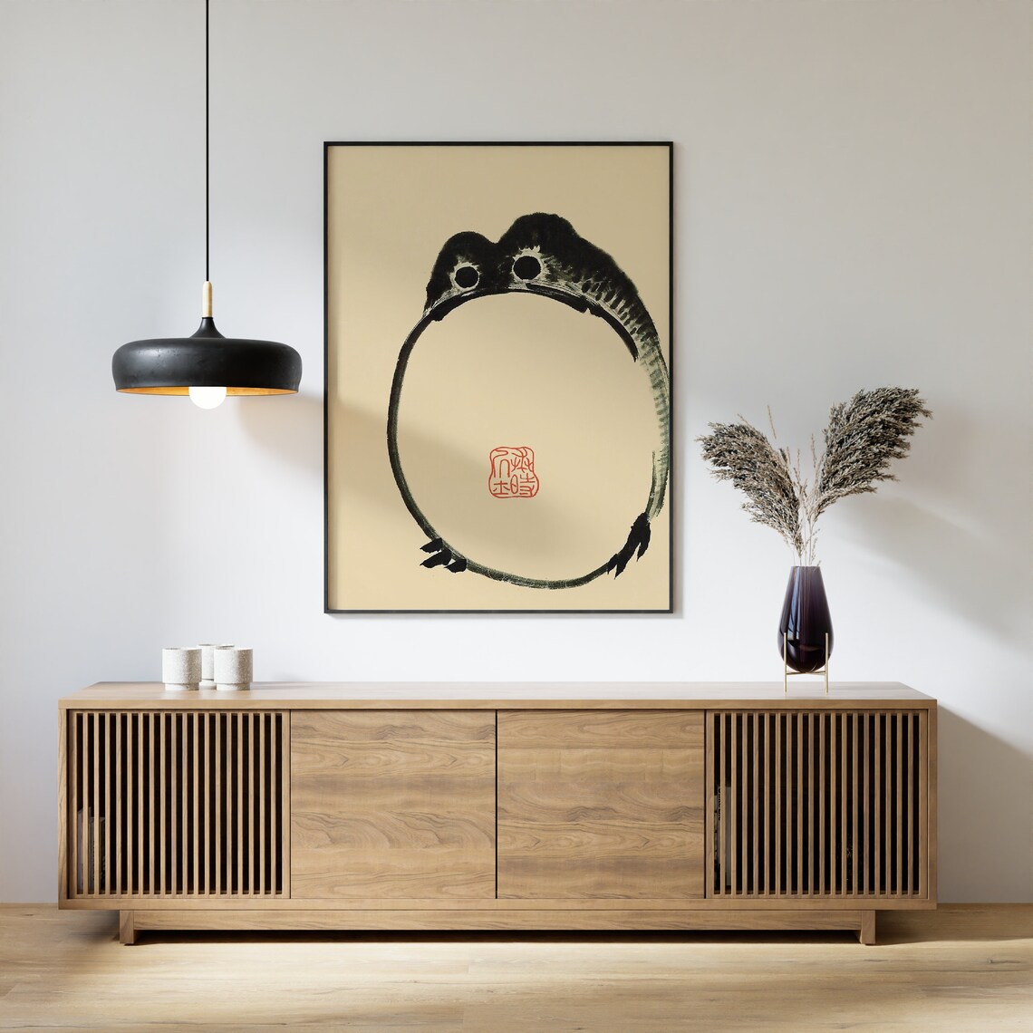 Matsumoto Hoji Frog Circle Famous Japanese Woodblock Poster Art - Image 3
