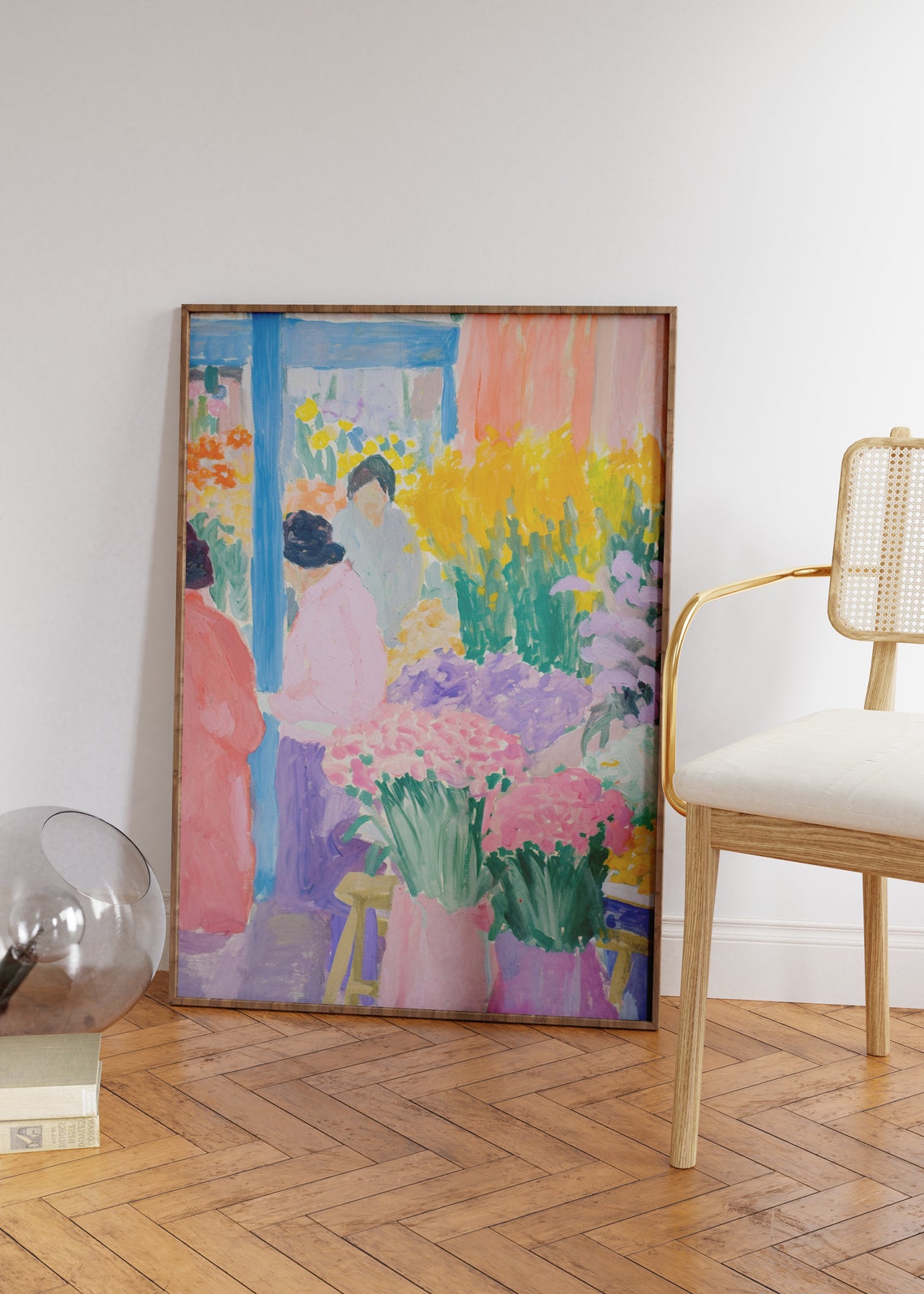 Vintage Flower Market Poster Colourful Floral Print Retro Botanical Wall Art Matisse Style Floral Illustration Flowers Poster Painting - Image 4