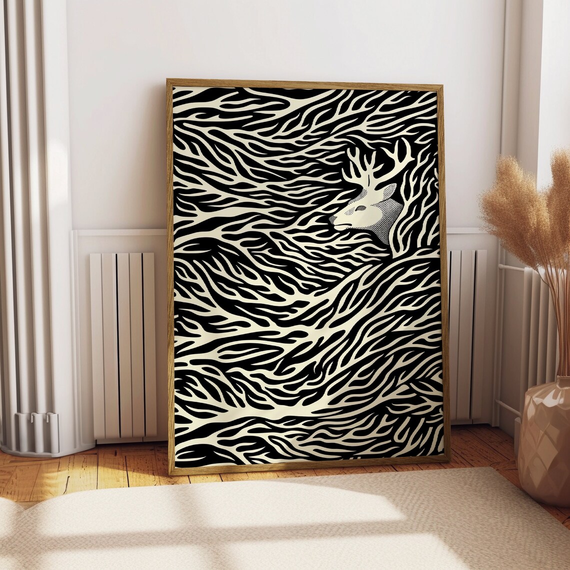 Deer Abstract Poster, Minimalist Geometrical Art Print - Image 4