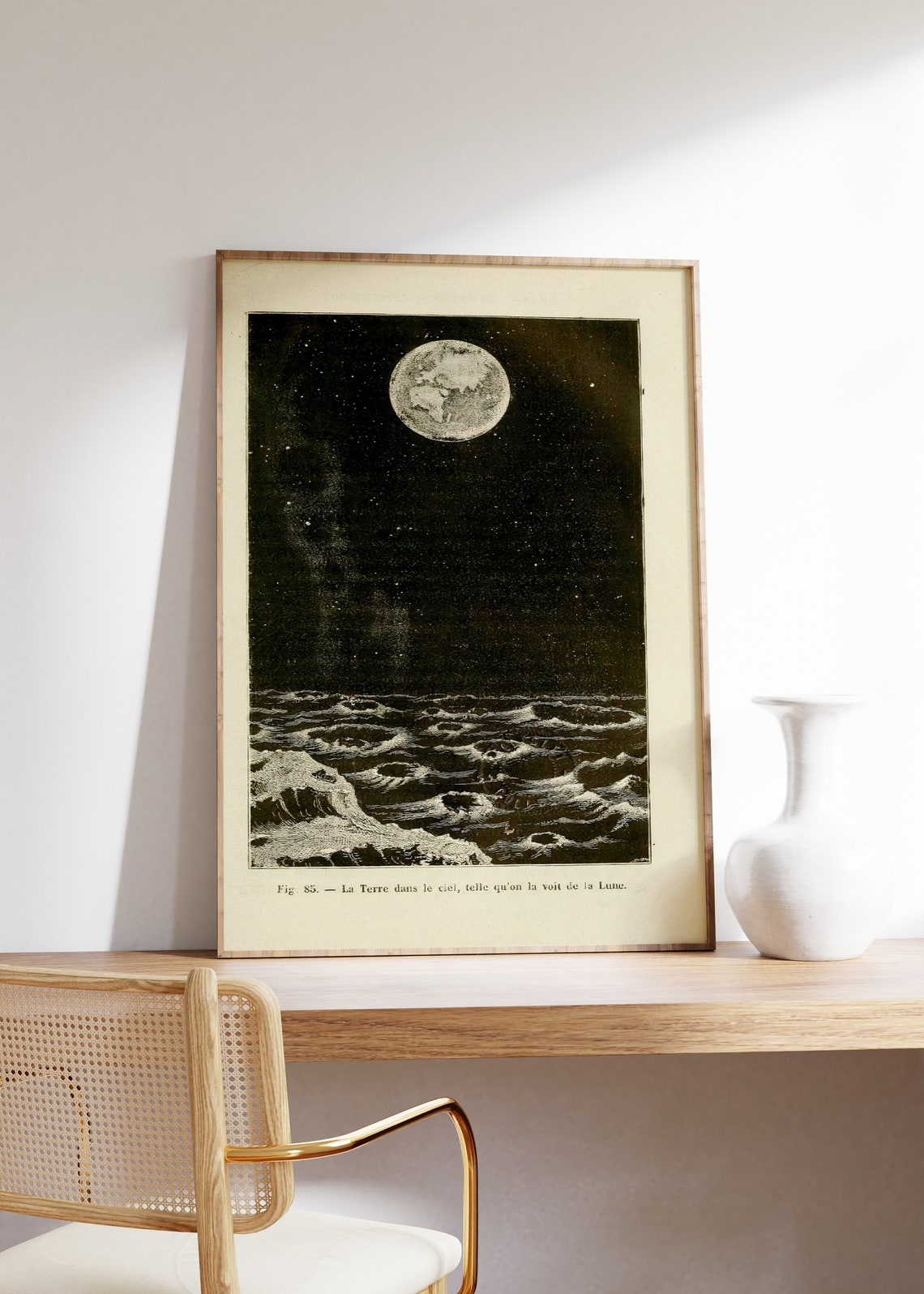 Earth From The Moon Vintage Print, Moon Room Decor - Image 4