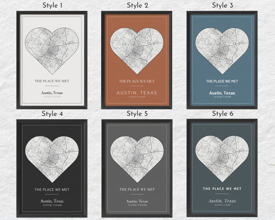 Custom Map Poster, Where We Met First Date Memory Map - Image 3
