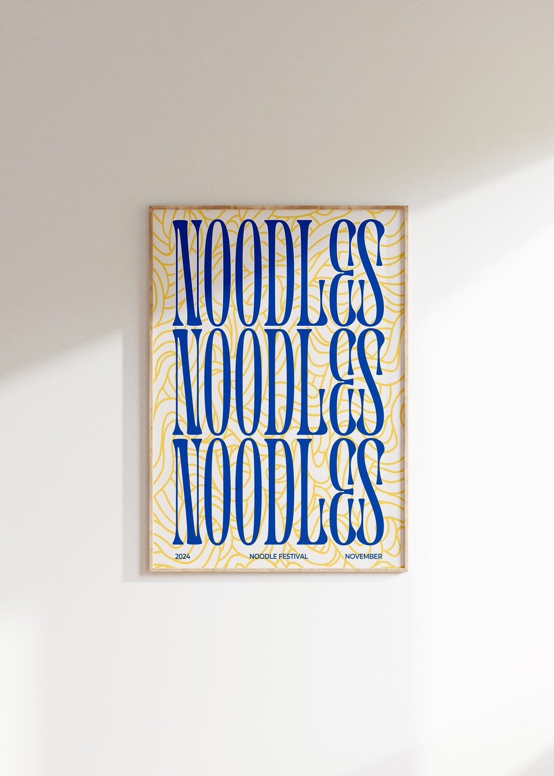Retro Noodle Festival Poster Noodle Print Food Wall Art Food Room Decor Kitchen Wall Decor Pasta Print Vintage Food Print Food Lover - Image 3