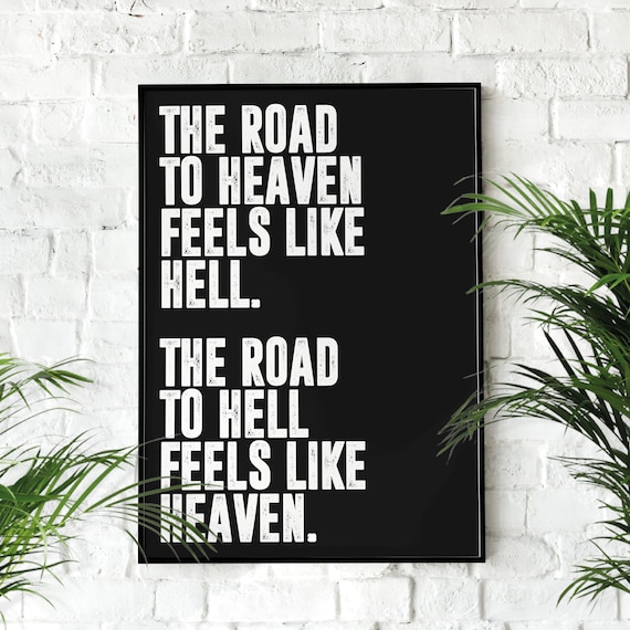 Road To Heaven Motivational Poster Wall Art Discipline Home Office Gym Inspirational Success Quote