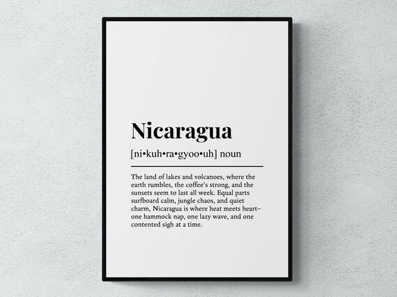 Nicaragua Lakes and Volcanoes Dictionary Definition Wall Poster