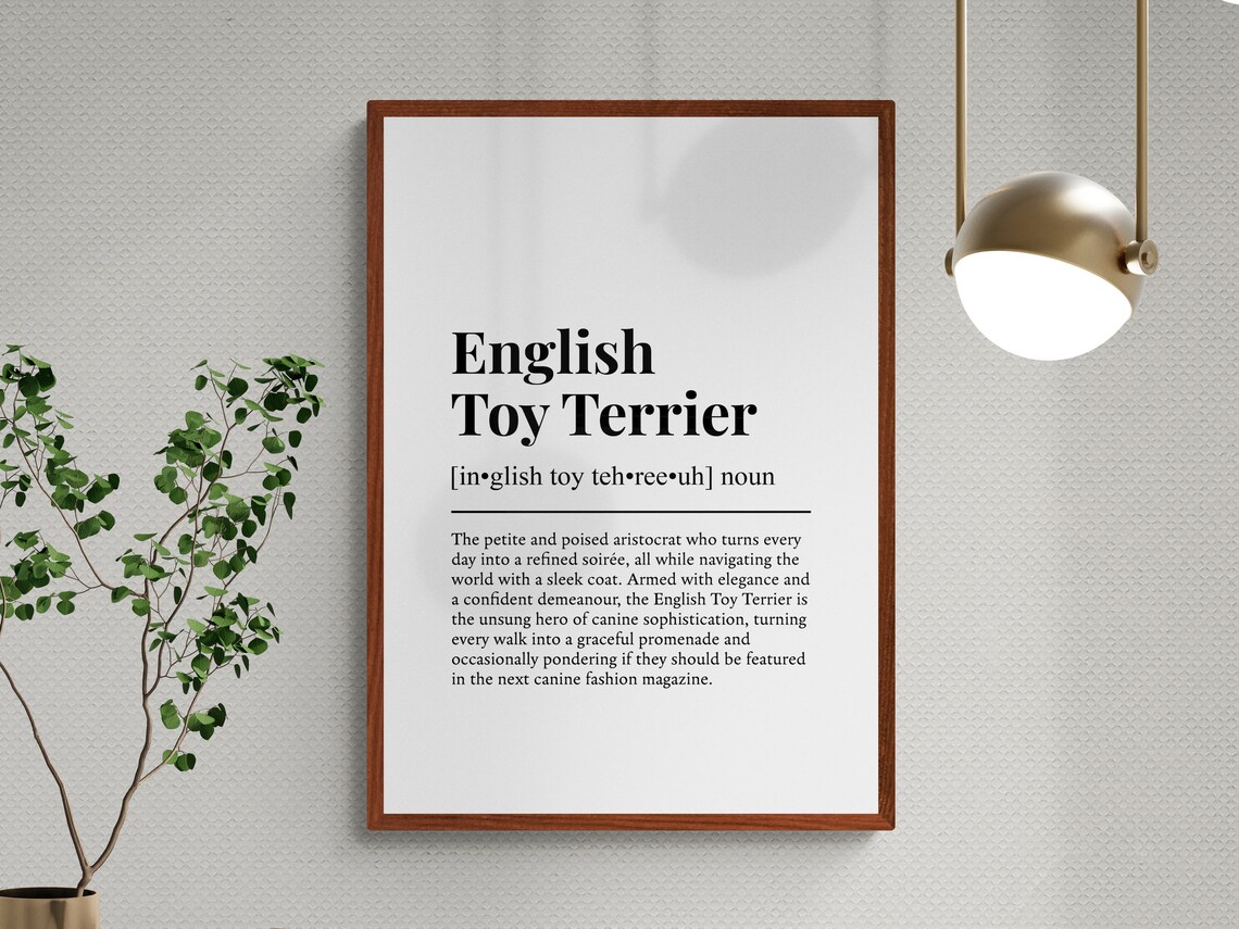 English Toy Terrier Funny Definition Art Print - Image 3
