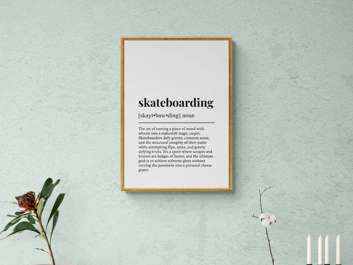 Skateboarding Funny Definition Quote Art Print - Image 2