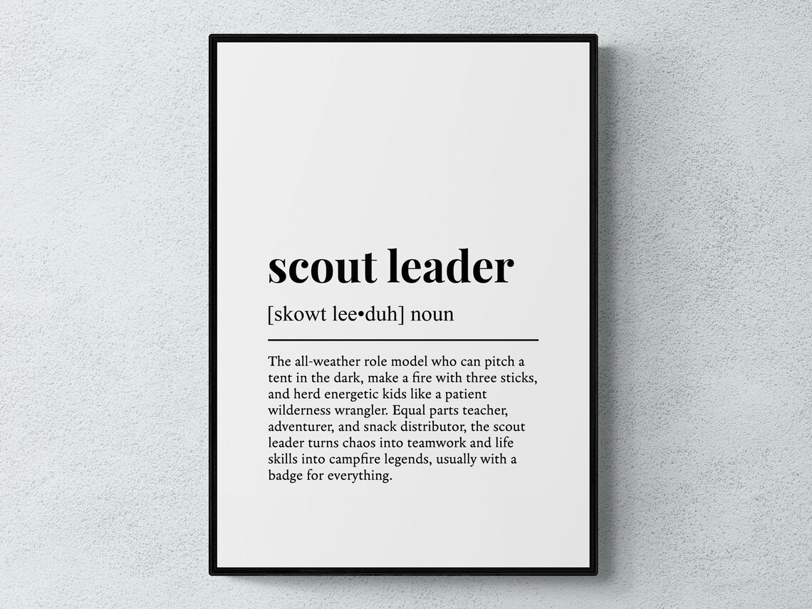 Scout Leader Funny Definition, Gift Wall Art Print