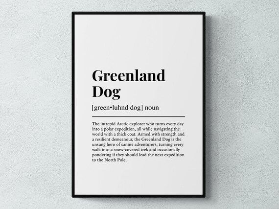 Greenland Dog Funny Definition Wall Art Print