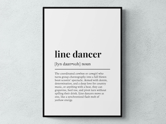 Line Dancer Funny Definition Dance Gift Wall Art Print