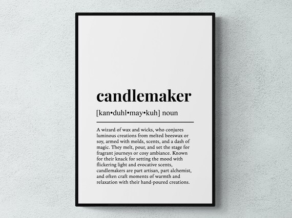 Candlemaker Funny Definition Job Work Gift Wall Art Print