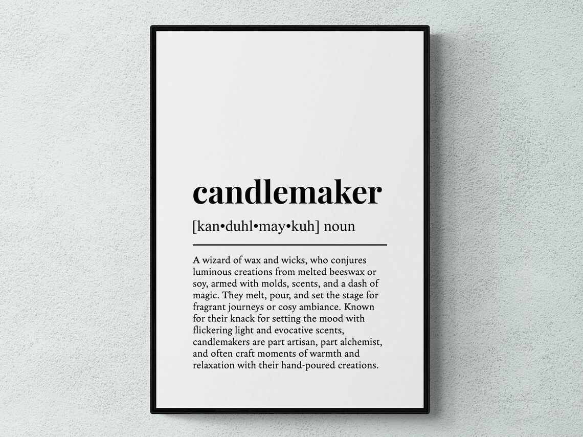 Candlemaker Funny Definition Job Work Gift Wall Art Print