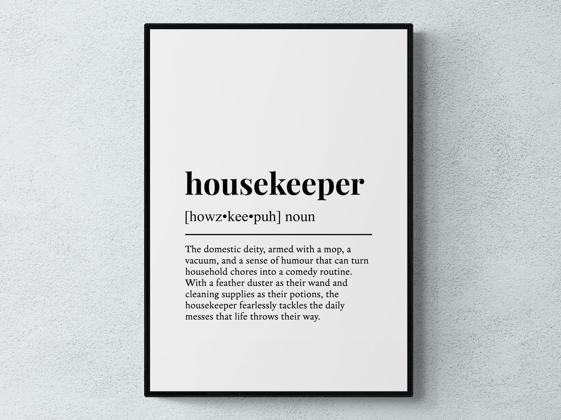 Housekeeper Funny Dictionary Definition Domestic Helper Career Poster