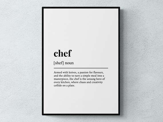 Chef Funny Definition Typography Poster Print