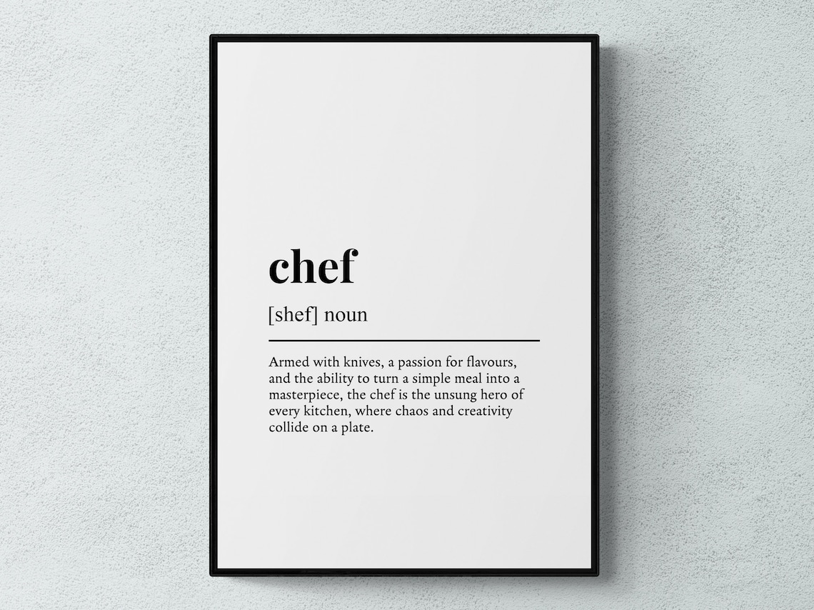 Chef Funny Definition Job Work Gift Wall Art Print