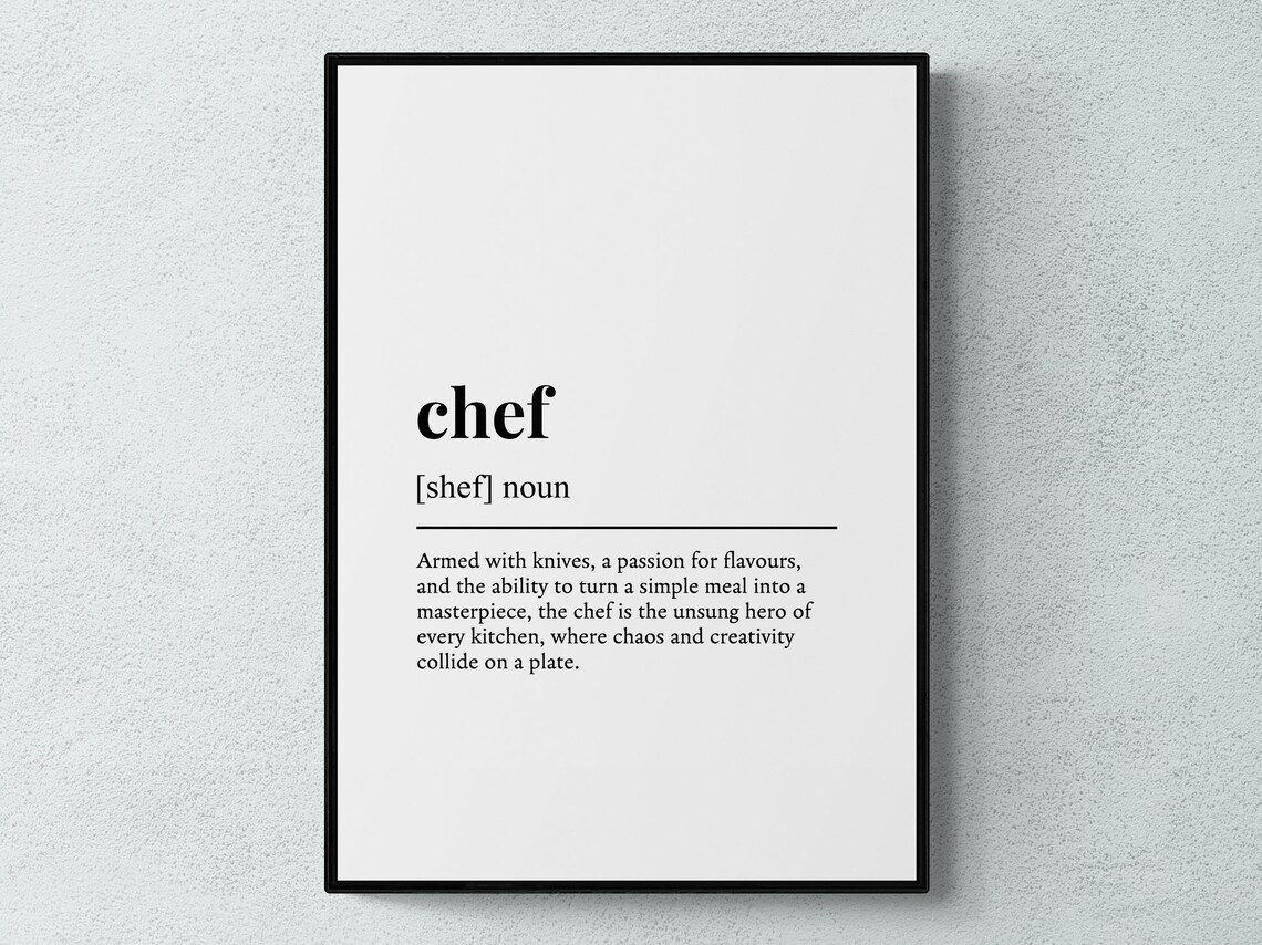 Chef Funny Definition Typography Poster Print