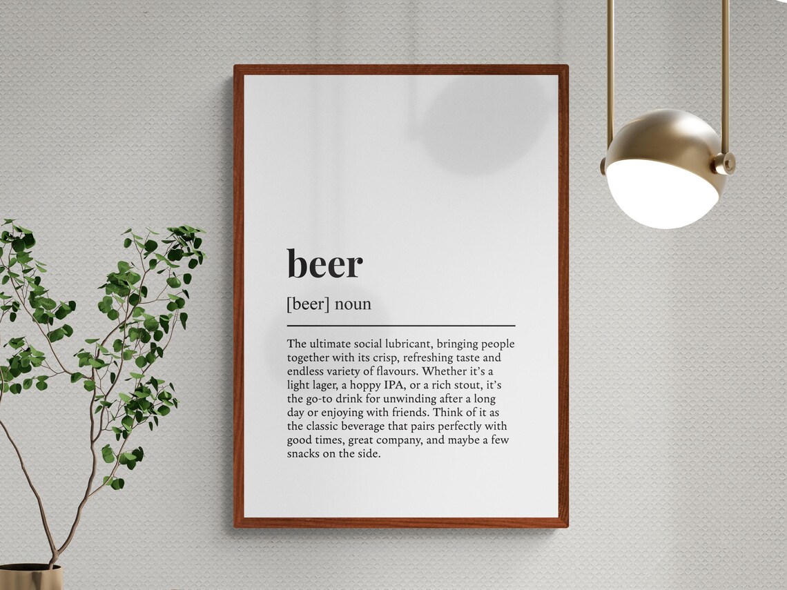 Beer Funny Definition Gift Wall Art Print - Image 3