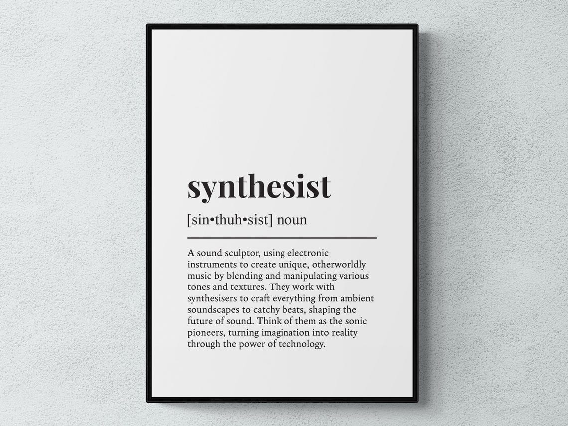 Synthesist Funny Definition Electronic Music Studio Typography Poster