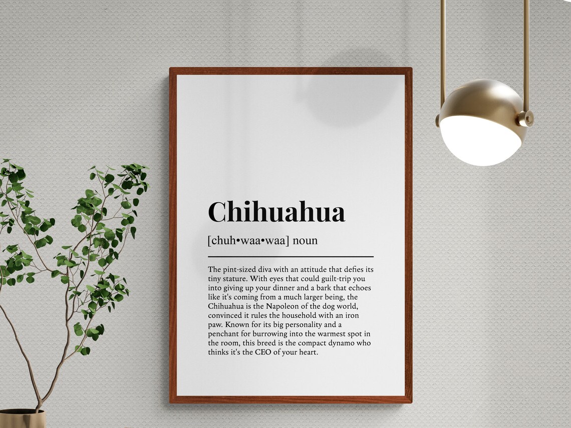 Chihuahua Funny Definition Dog Wall Art Print - Image 3