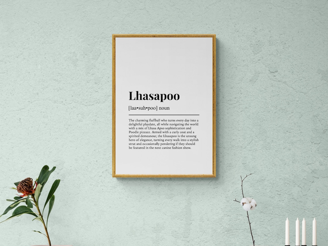 Lhasapoo Funny Definition Wall Art Print - Image 2