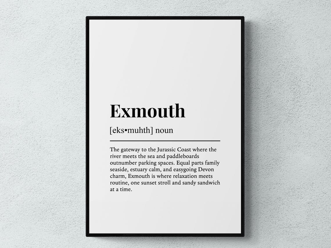 Exmouth Devon Jurassic Coast Dictionary Definition Funny Wall Poster