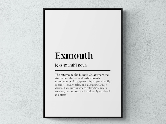 Exmouth Devon Jurassic Coast Dictionary Definition Funny Wall Poster