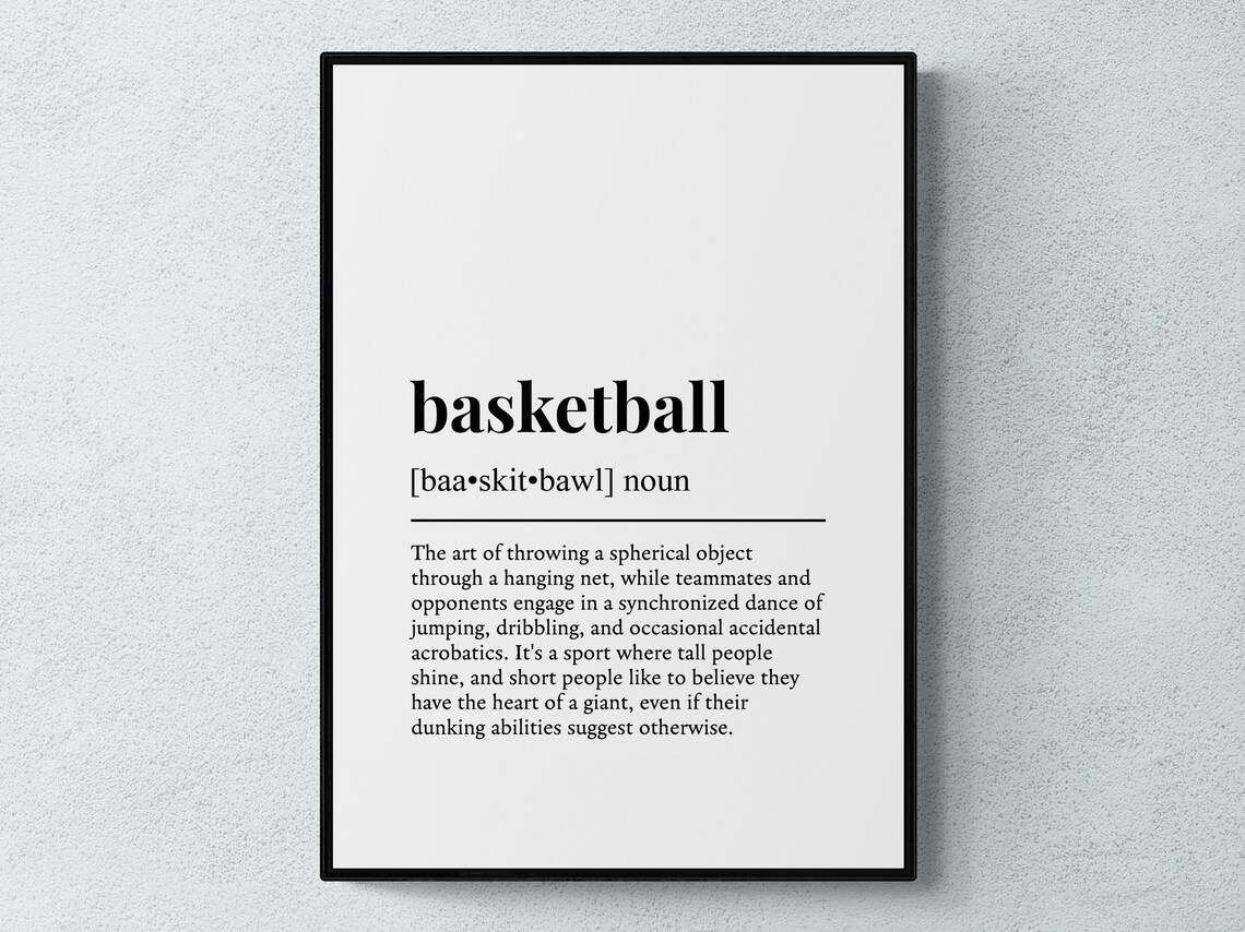 Basketball Funny Definition Sport Gift Art Print