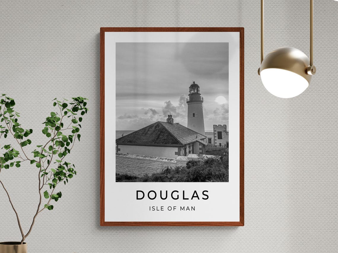 Douglas Isle Of Man Lighthouse At Sunset Coastal Headland View Poster - Image 3