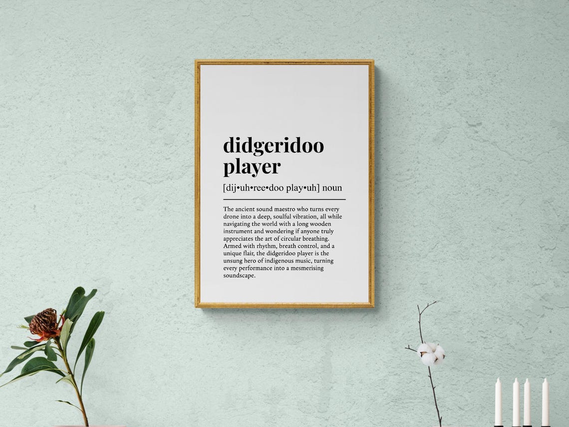 Didgeridoo Player Funny Dictionary Definition Musician Wall Art Gift - Image 2