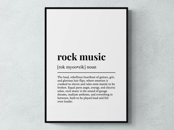 Rock Music Funny Definition Gift Wall Art Print