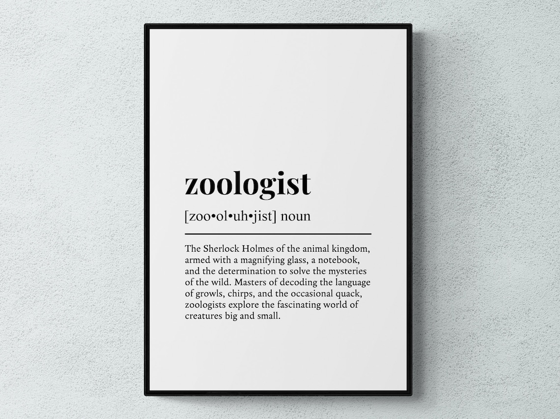 Zoologist Funny Definition Gift Poster Print