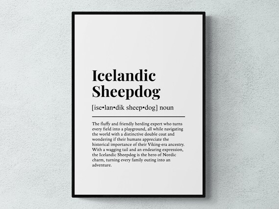 Icelandic Sheepdog Funny Definition Dog Wall Art Print