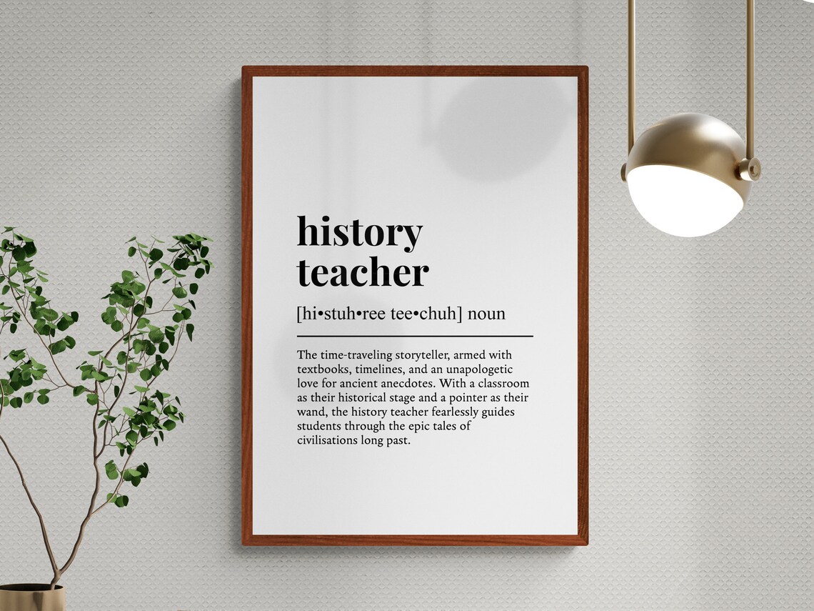 History Teacher Funny Definition, Humor Art Print - Image 3
