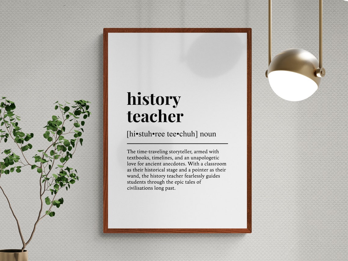 History Teacher Funny Dictionary Definition Typography Print Gift - Image 3