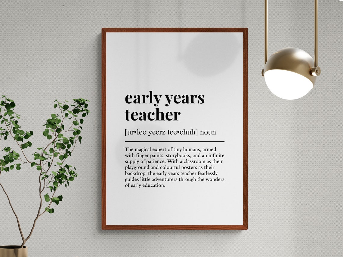 Early Years Teacher Funny Dictionary Definition Gift Humorous Wall Art - Image 3