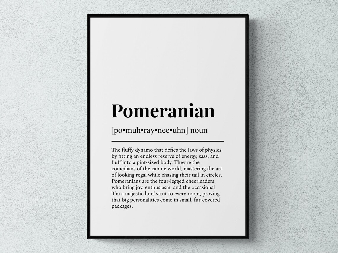 Pomeranian Funny Definition Dog Art Print